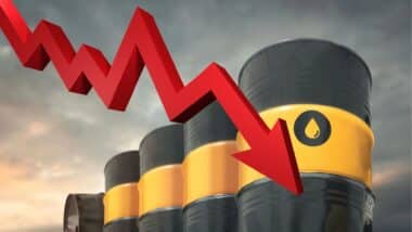 Graphe illustrant la chute des prix du pétrole