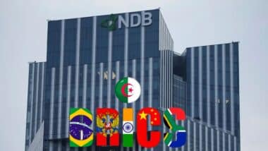 Photo du siège de la banque des Brics