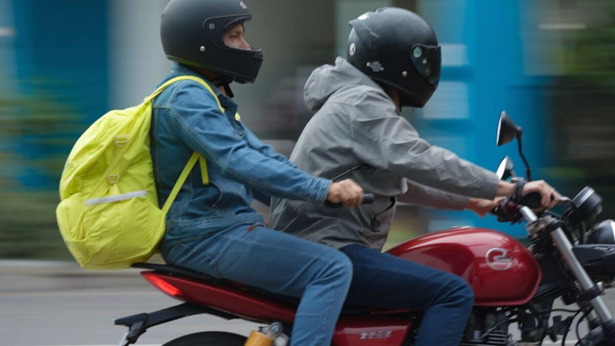 Deux personnes sur une moto