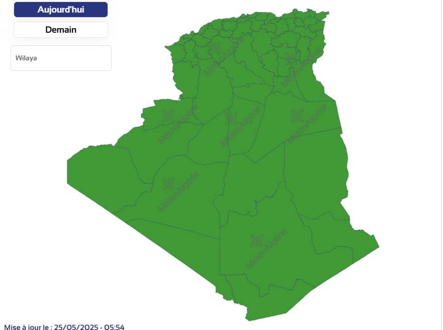 Météo Algérie : retour au calme au nord et vents de sable au sud Météo