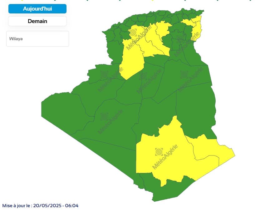 Météo Algérie : orages et vents violents dans plusieurs wilayas Météo