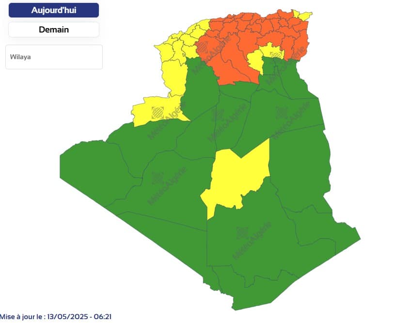 Pluies abondantes : Météo Algérie place plusieurs wilayas en vigilance orange Météo