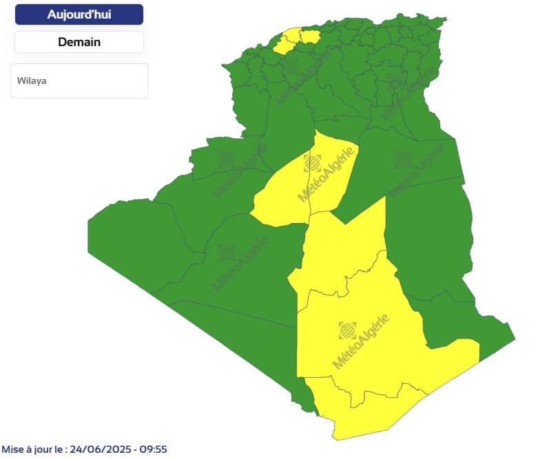 Météo Algérie : canicule, vents violents, orages... plusieurs wilayas en alerte Météo