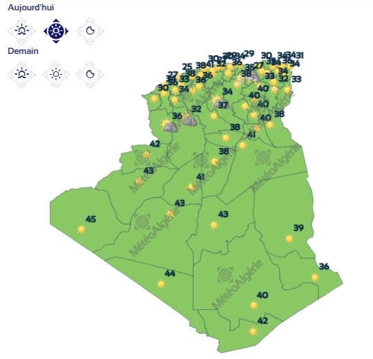 Météo Algérie : la canicule s’intensifie ce lundi et persistera encore plusieurs jours Météo