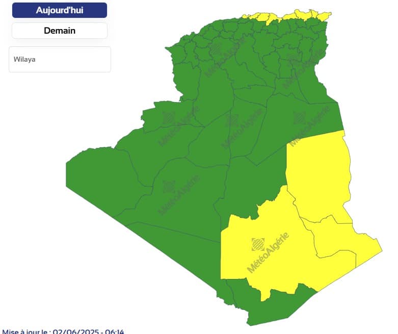 Météo Algérie : jusqu'à 47 degrés… plusieurs wilayas placées en vigilance pour canicule Météo