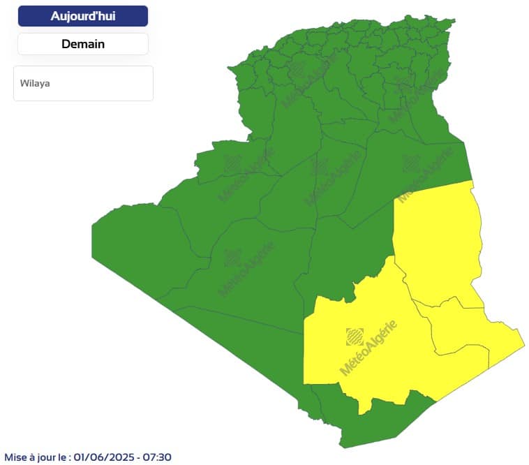 Météo Algérie : Chaleurs au nord et orages au sud Météo