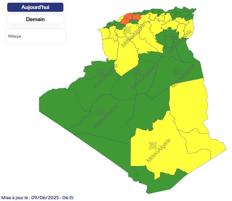 Météo Algérie : Jusqu'à 44 °C attendus, plusieurs wilayas placées en alerte canicule Météo