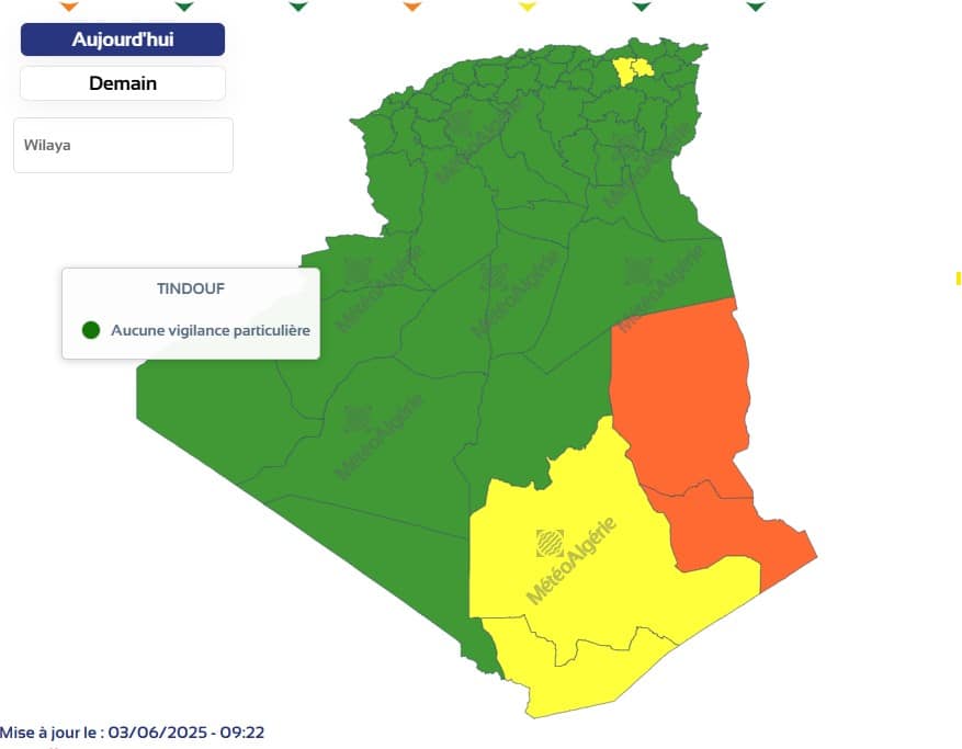 Météo Algérie : épisode caniculaire et pluies orageuses Météo