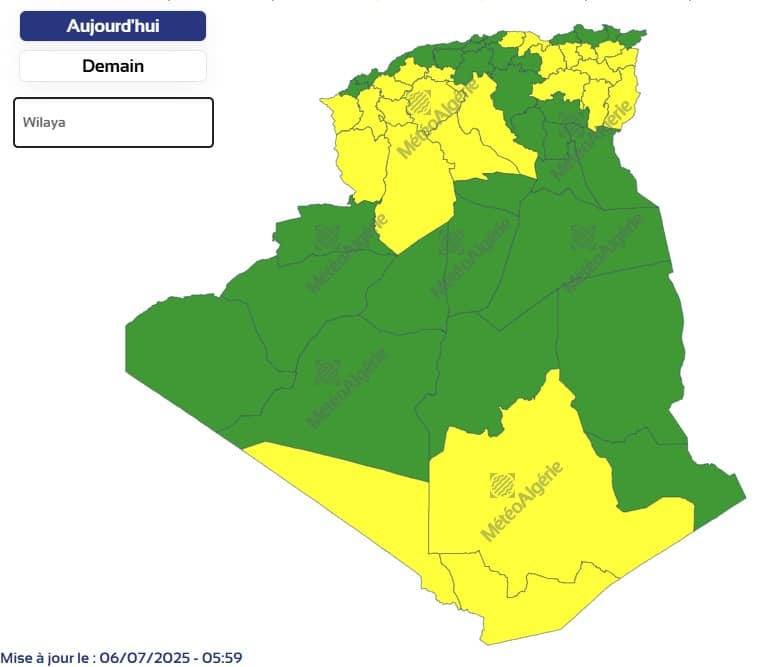 Météo Algérie : canicule et épisode pluvieux accompagné d'orages dans plusieurs wilayas Météo