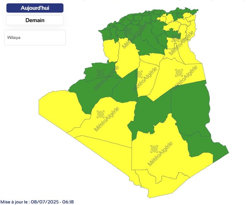 Canicule, pluies orageuses et vents violents : Météo agitée ce mardi 8 juillet en Algérie Météo