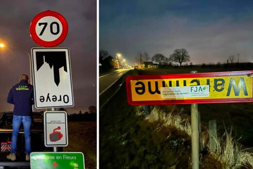 Mystère dans la région liégeoise Ces panneaux retournés, voici pourquoi