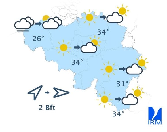 Météo : nouvelle journée de forte chaleur attendue ce mercredi en Belgique Météo