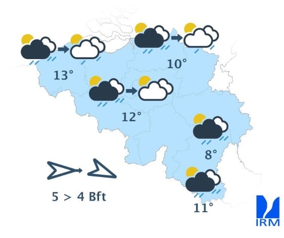 Météo Belgique : pluie, vent et baisse des températures ce lundi météo