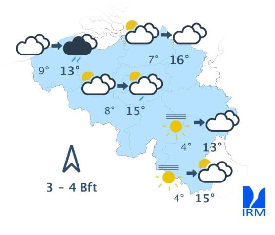 Météo Belgique : arrivée d’averses dans certaines provinces Météo