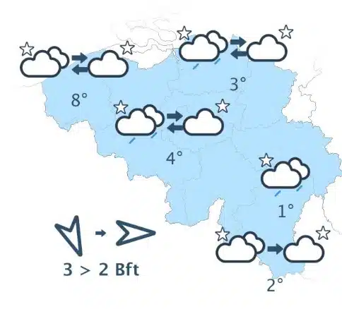 Météo Belgique : le froid fait son retour avec des averses et même quelques flocons Météo