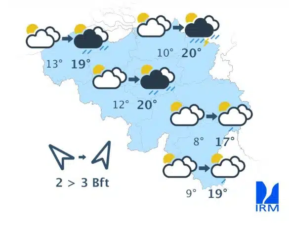 Météo Belgique : le beau temps ne durera pas, retour des orages et de la pluie dès lundi Météo