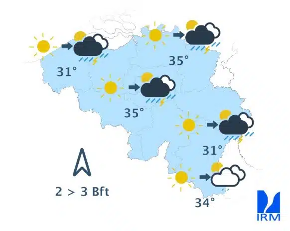Météo Belgique : l’IRM place tout le pays en alerte orange pour cause de chaleur, jusqu’à 35°C attendus chaleur