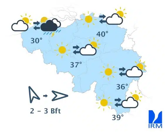 Météo Belgique : la vague de chaleur atteint son intensité maximale ce vendredi, samedi sera pire Chaleur