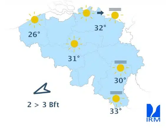 Météo Belgique : les fortes chaleurs persistent, voici à combien s’élèvera le mercure ce dimanche météo