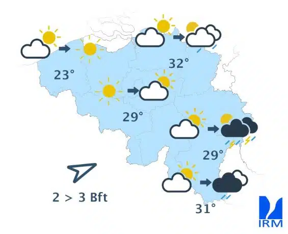 Météo : les températures dépassent à nouveau les 30 °C dans plusieurs régions belges Météo