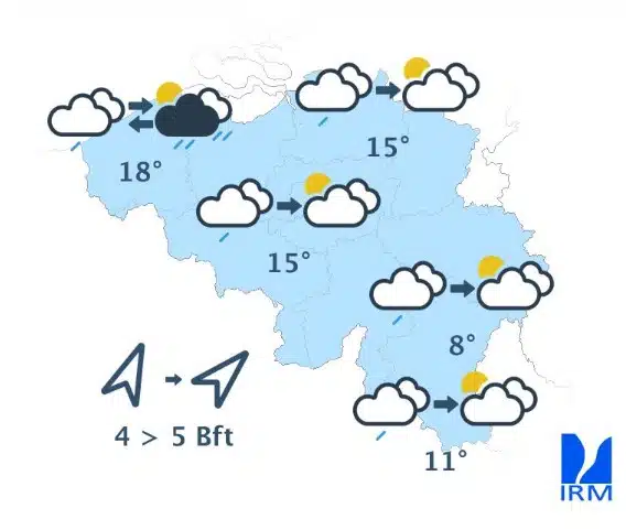 Météo : pluie, fraîcheur et rafales jusqu’à 70 km/h ce vendredi en Belgique Météo
