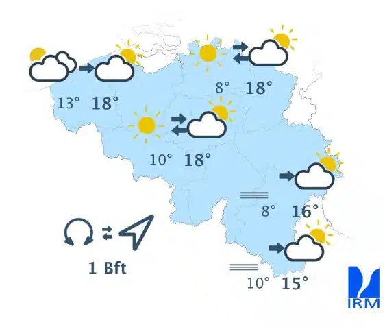 Météo Belgique : jusqu'à 22 °C ce mardi, mais un changement de temps arrive dès cet après-midi Météo