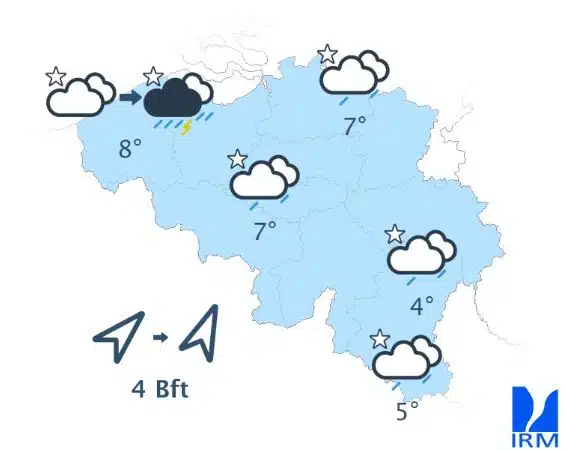 Météo Belgique : le temps se dégrade ce mercredi, pluie et fortes rafales au programme Météo