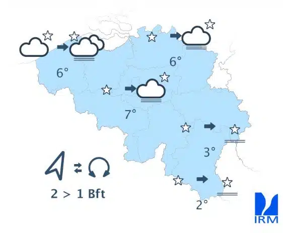 Météo Belgique : jusqu'à -1 °C cette nuit, l'IRM annonce un retour du froid dans certaines régions Météo
