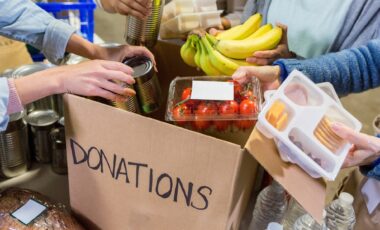 carton de donations alimentaire pour des Banques Alimentaires