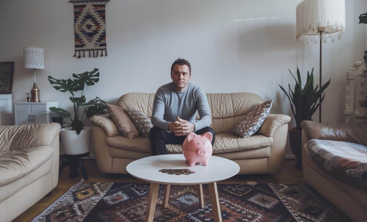 Homme assis dans un salon