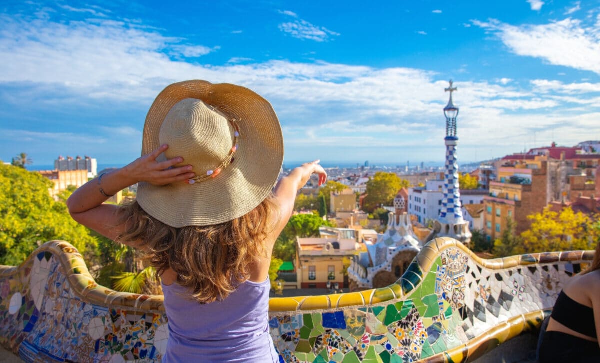 femme visitant Barcelone en Espagne