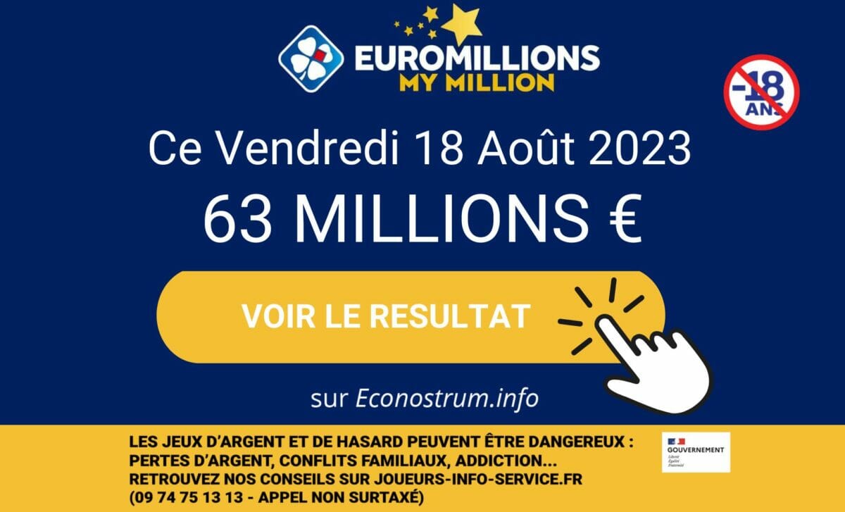 Résultats de l’EuroMillions (FDJ) : le tirage du vendredi 18 août 2023