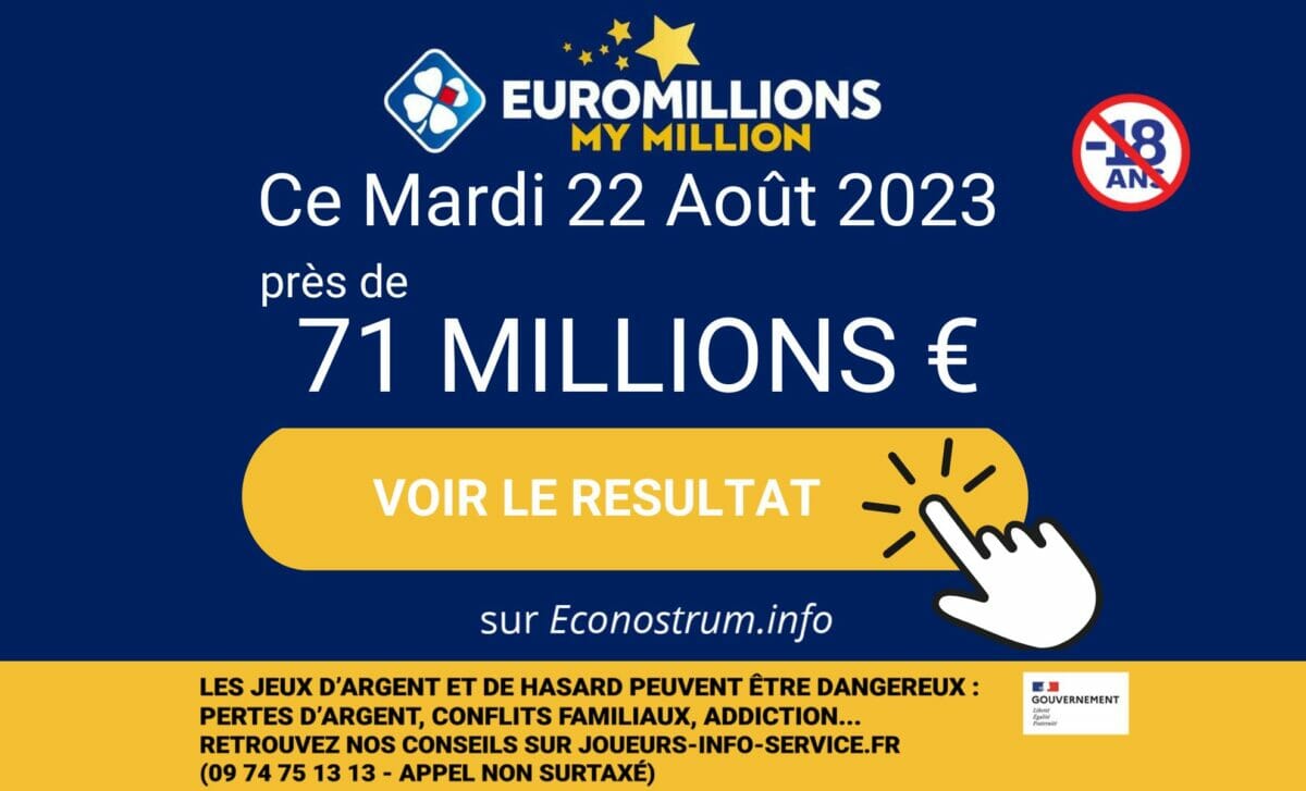 Résultats De L’EuroMillions (FDJ) : Le Tirage Du Mardi 22 Août 2023