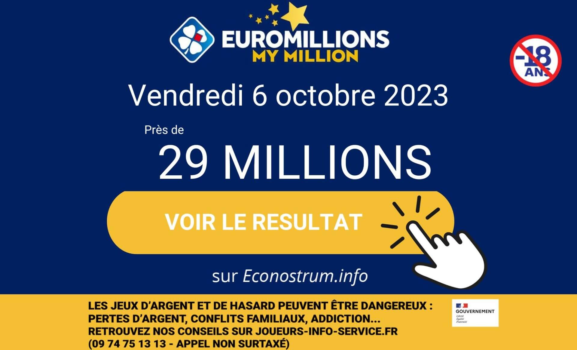 Résultats Du Loto Du 29 Octobre 2023 Résultats de l'EuroMillions de la FDJ du vendredi 6 octobre
