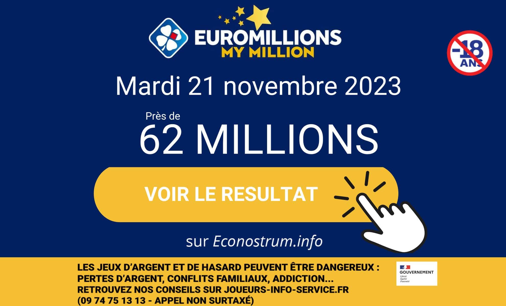 FDJ EuroMillions results for Tuesday, November 21