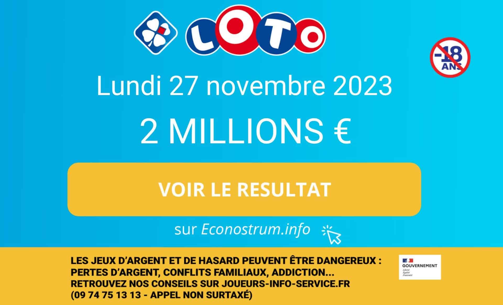 Les résultats du Loto de la FDJ du lundi 27 novembre