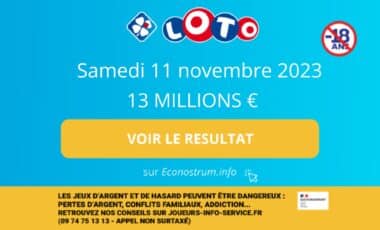 Les résultats du Loto de la FDJ du samedi 11 novembre