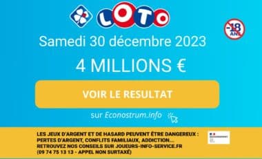 Les résultats Loto de la FDJ du samedi 30 décembre