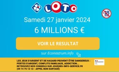 Les résultats Loto de la FDJ du samedi 27 janvier