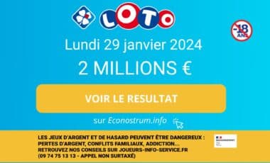 Les résultats Loto de la FDJ du lundi 29 janvier