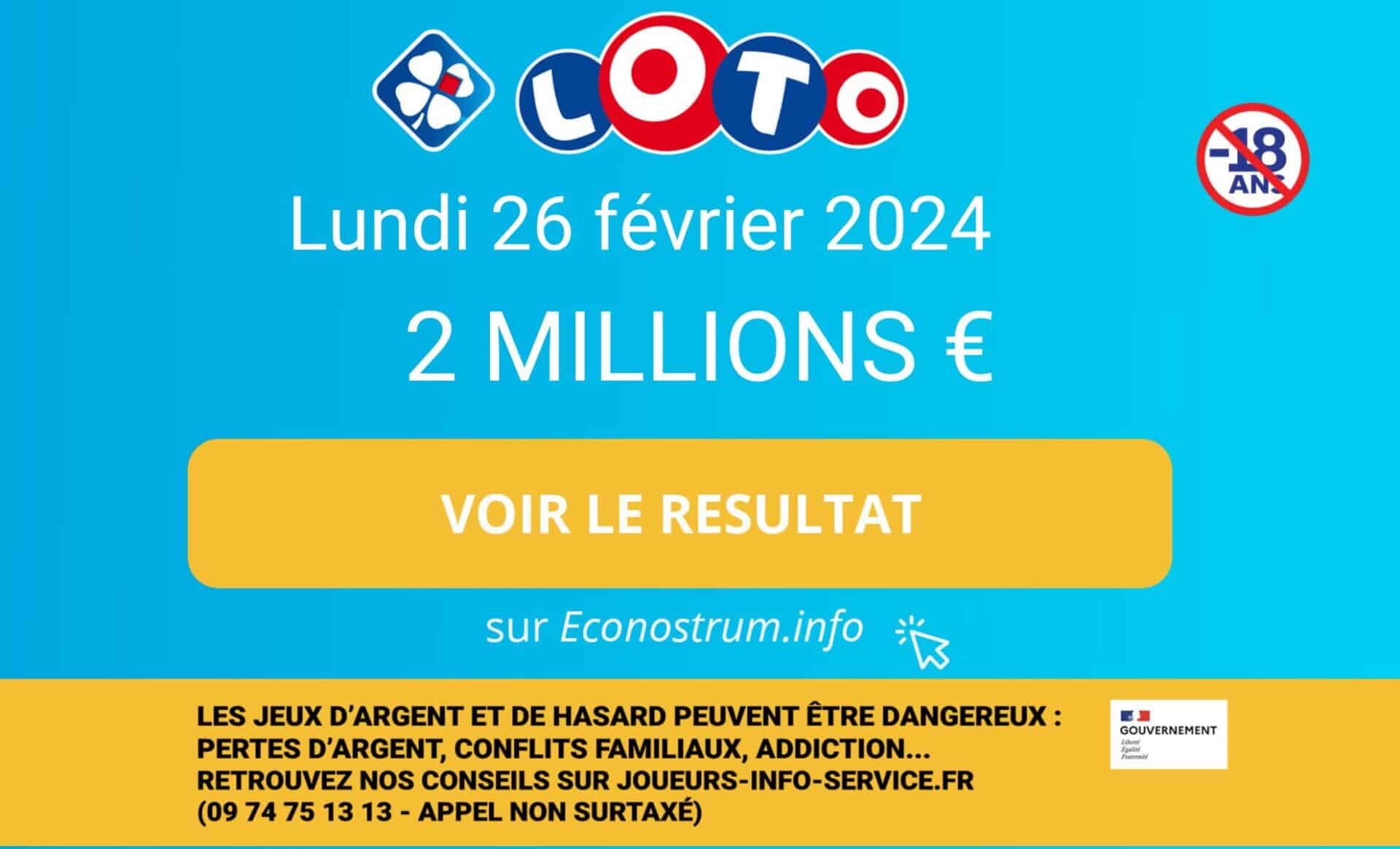 Les résultats Loto de la FDJ du lundi 26 février