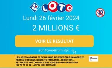 Les résultats Loto de la FDJ du lundi 26 février