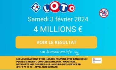 Les résultats Loto de la FDJ du samedi 3 février