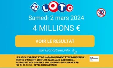 Les résultats Loto de la FDJ du samedi 2 mars