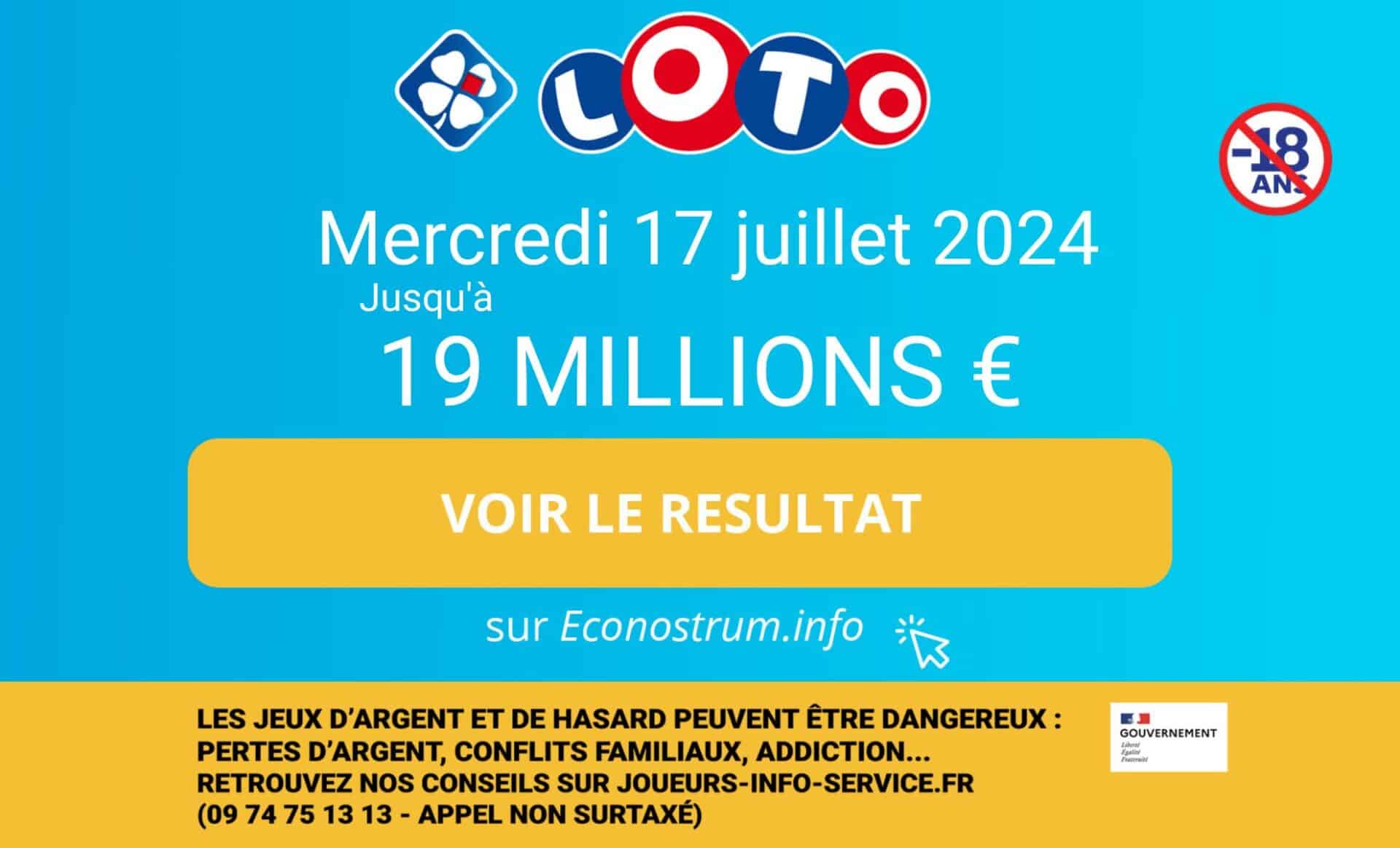 Tirage Loto de la FDJ : les résultats du mercredi 17 juillet (En direct)