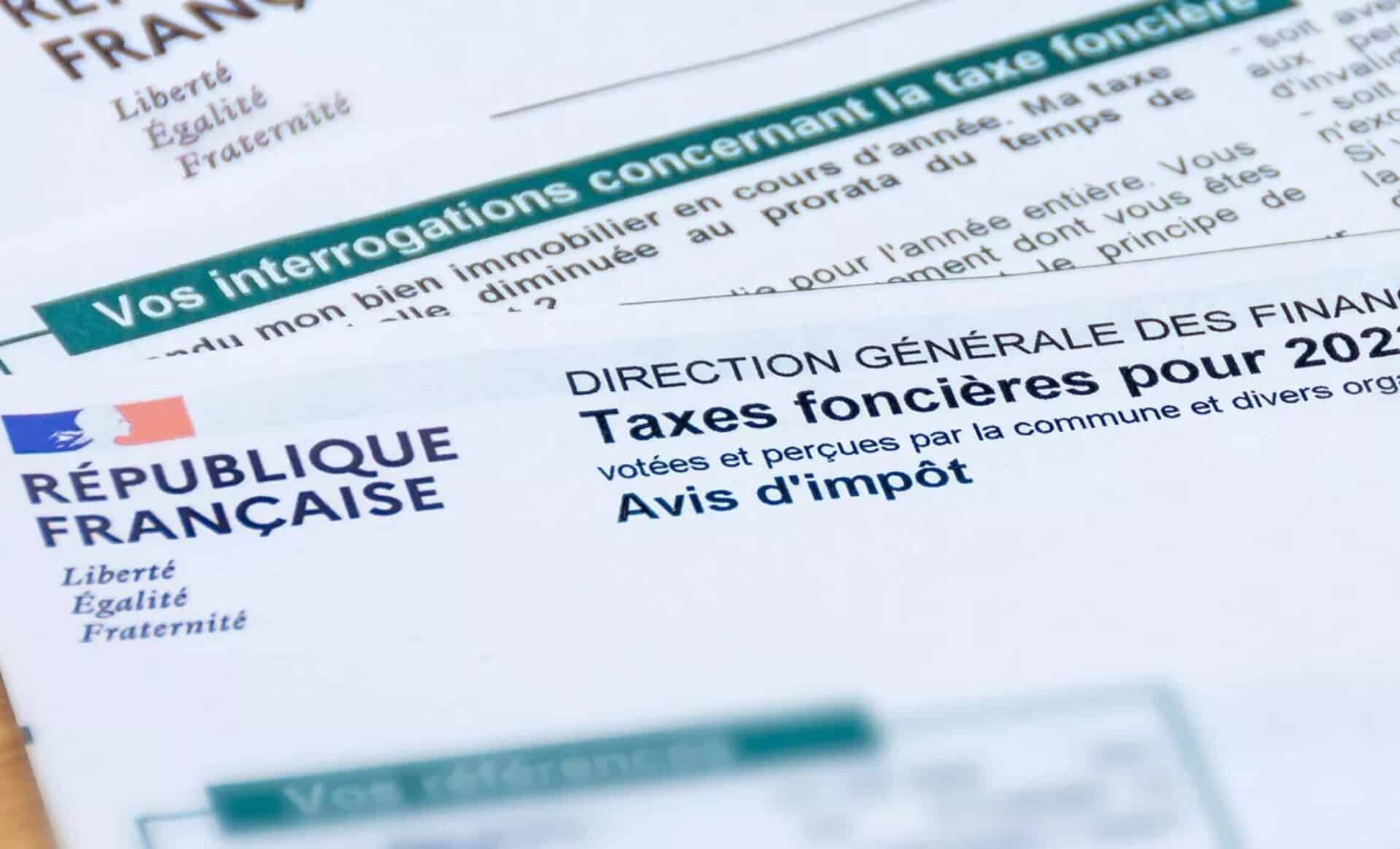 Photo d'un avis d'impôt de taxe foncière