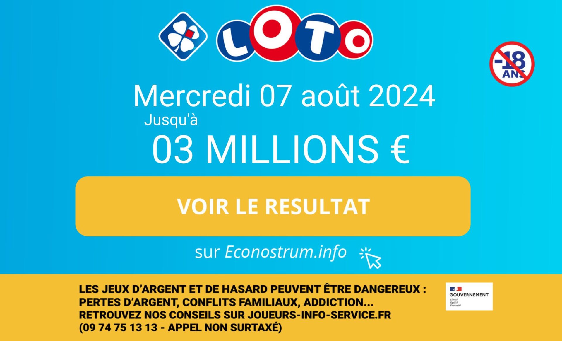 Tirage Loto de la FDJ : les résultats du mercredi 7 août (En direct)