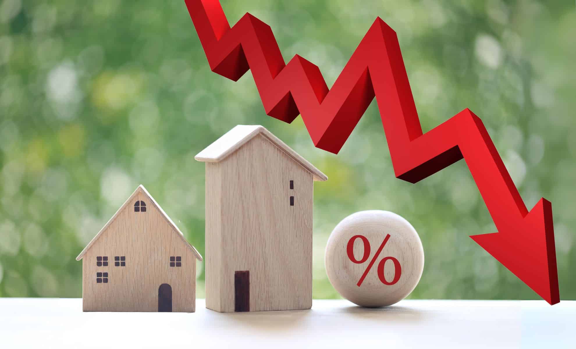 Taux Immobiliers en chute dans un graphe