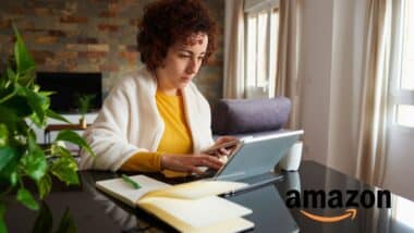 Photo d'une femme en télétravail