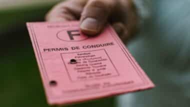 Photo d'un permis de conduire rose